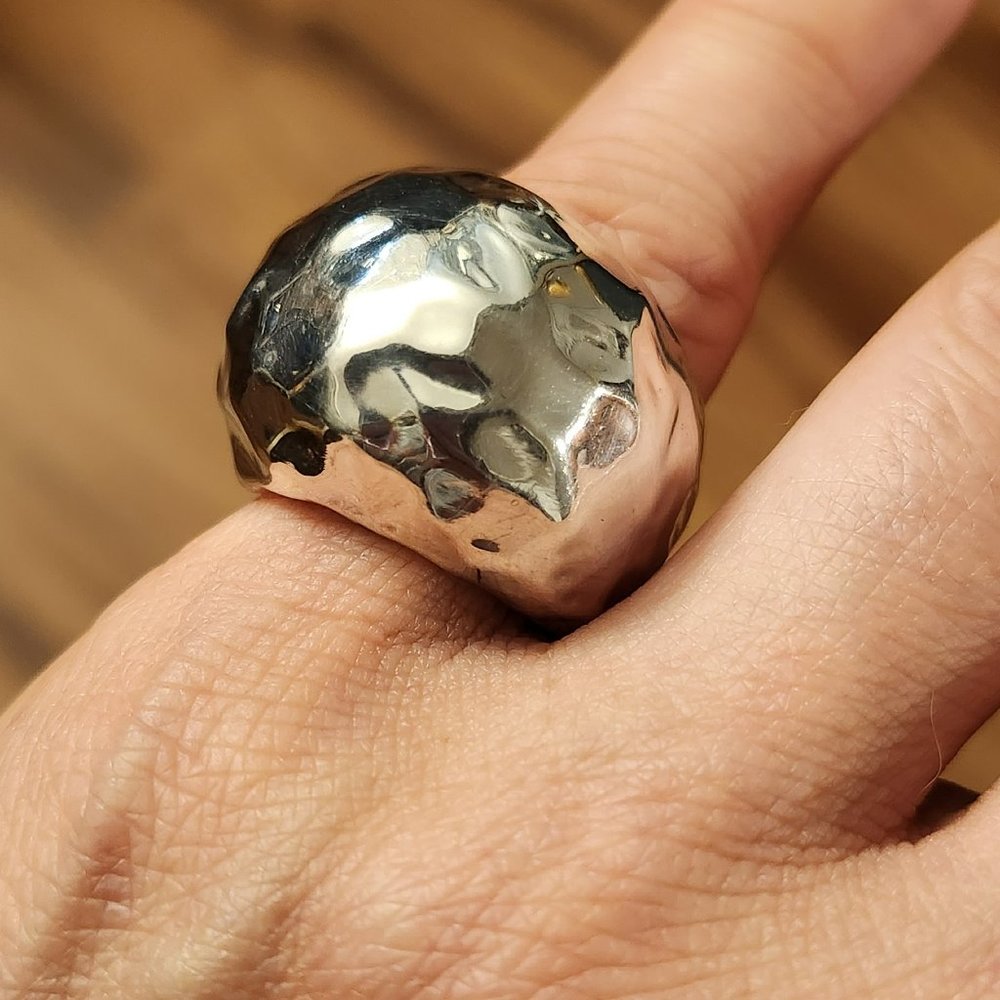 Sterling Silver Hammered Statement Ring